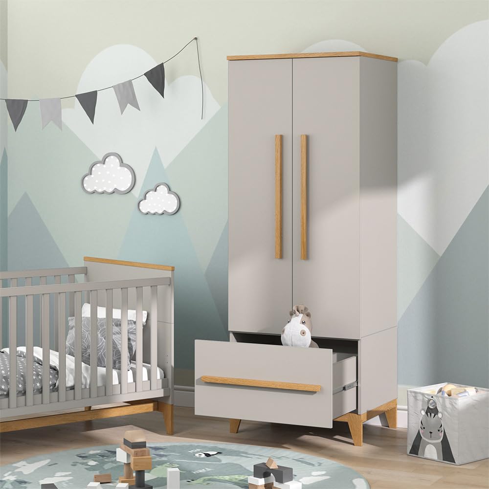 VitaliSpa Guardaroba per bambini Malia, Quercia cashmere, 70 x 186.8 cm, per la conservazione di abbigliamento per bambini e combinabile