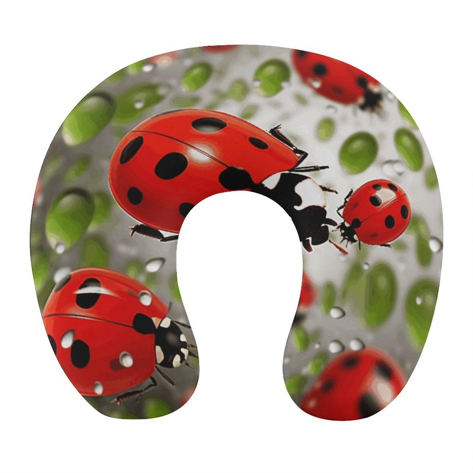 FekiLoot Ladybug Travel Pillow,U Shaped Office Napping Pillow Support Neck and Head Comfortable Travel Neck Pillow U Shape Sleeping Essentials for Long Haul Flights
