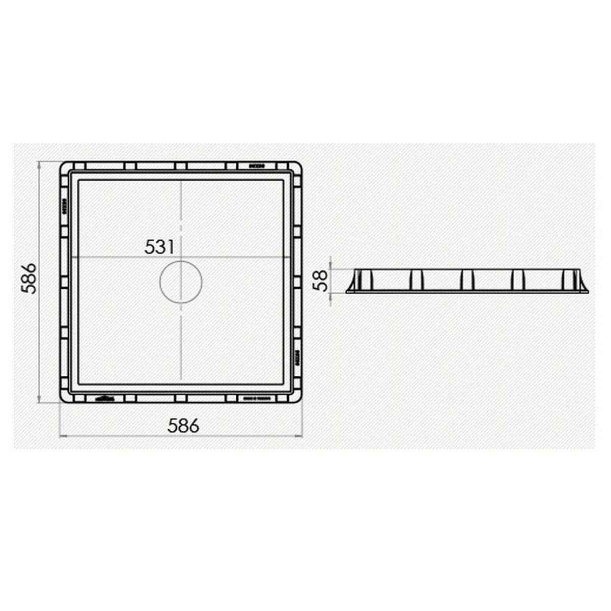 Tapa de pozo o alcantarilla, conducto de inspección, transitable, (55 x 55 cm)