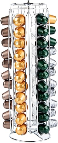 Restpresso - Soporte para cápsulas de café de 5.1 x 16.3 pulgadas, 1 carrusel de cápsulas duradero, capacidad para 60 cápsulas Nespresso, rotación