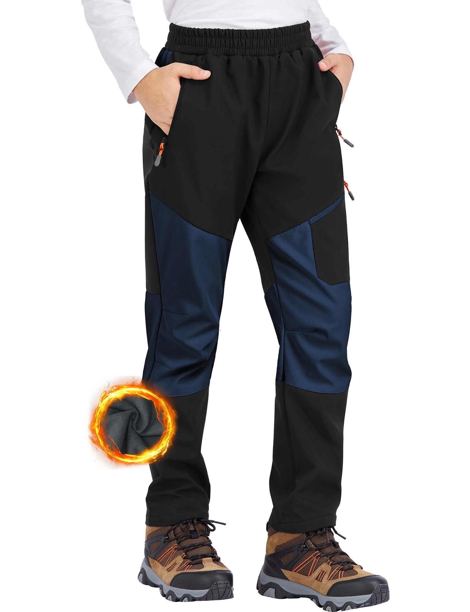 Zoofly Softshellhose Kind Skihose Jungen Gefütterte Hose Kinder Thermohose Kinderarbeitshose Kinder Winddichte Winter Schneehose Jungen Mädchen Wanderhose