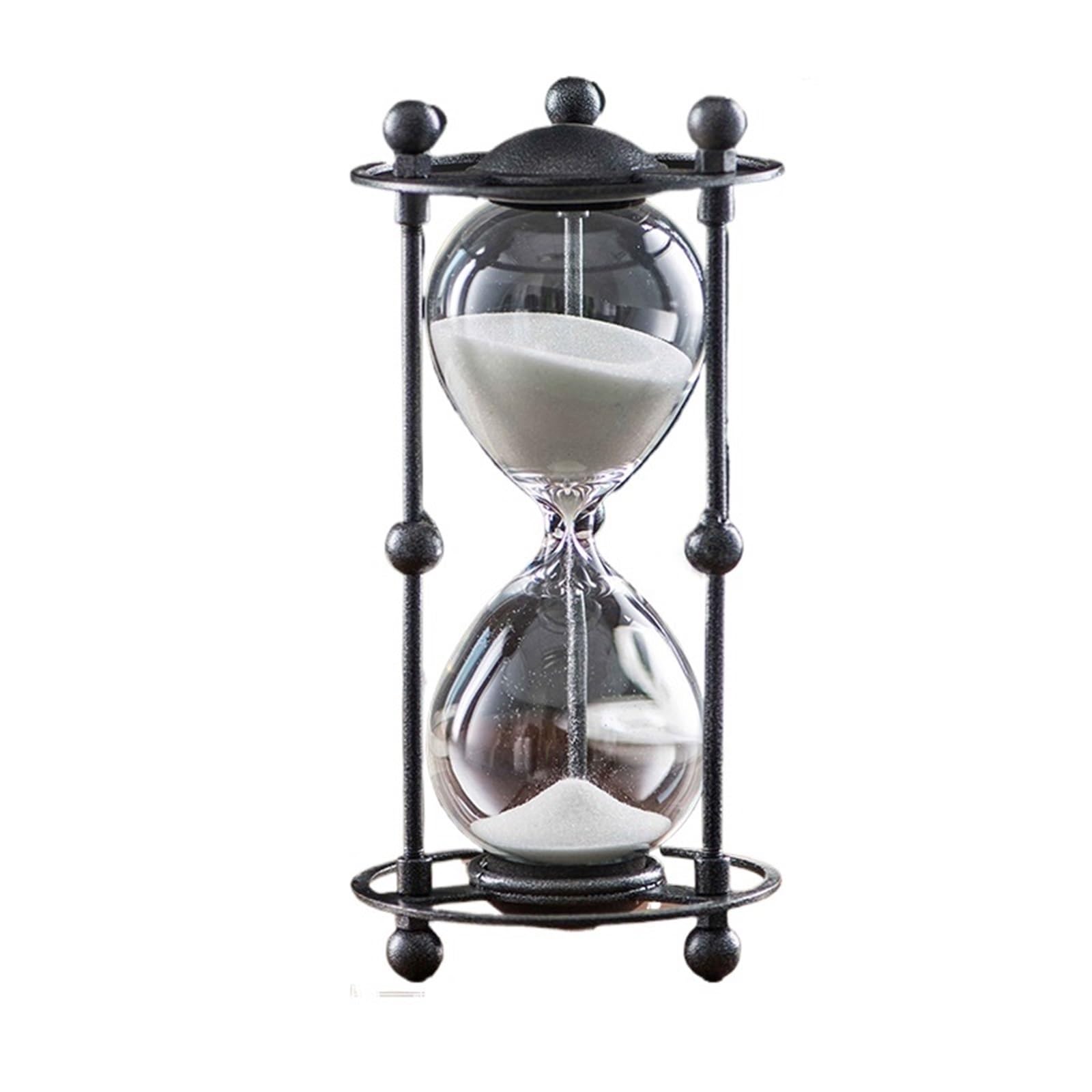 Empty Hourglass, Sand Timer Glass Metal Multicolor(White)