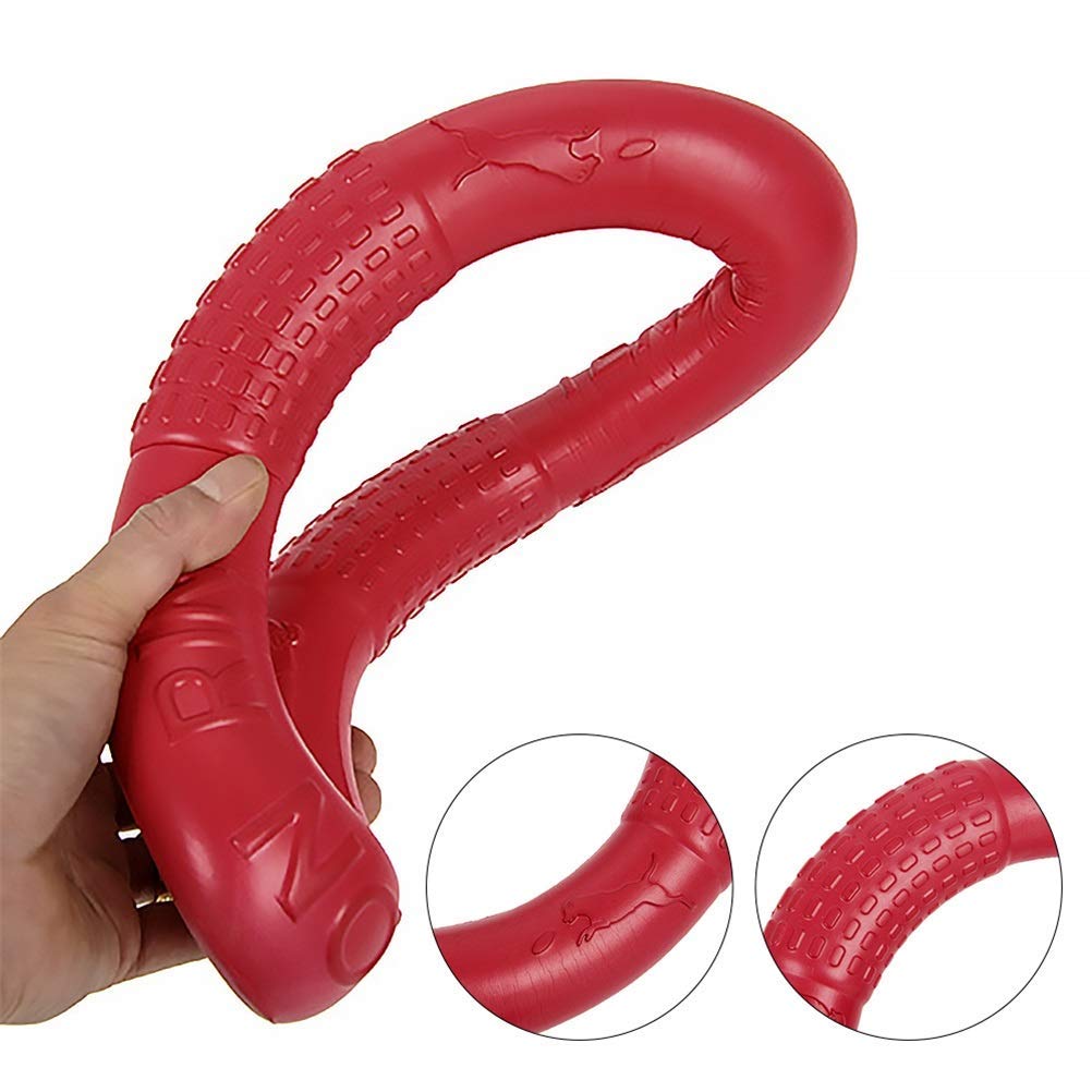 MU Pet Flying Dischi Flying Eva Dog Addestramento Anello Estrattore Resistente Morso Galleiante Giocattolo Giocattolo Puppy Outdoor Interactive Game Playing Prodotti Fornitura,Rosso,Piccolo