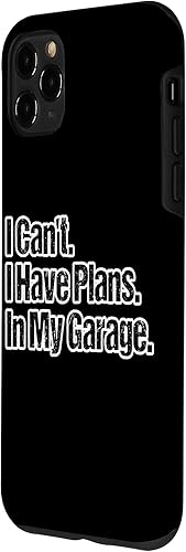 Miniatura 5 de Funda para iPhone 12 mini con diseño de chico de coche, con texto en inglés "I Can't I Have Planans In My Garage