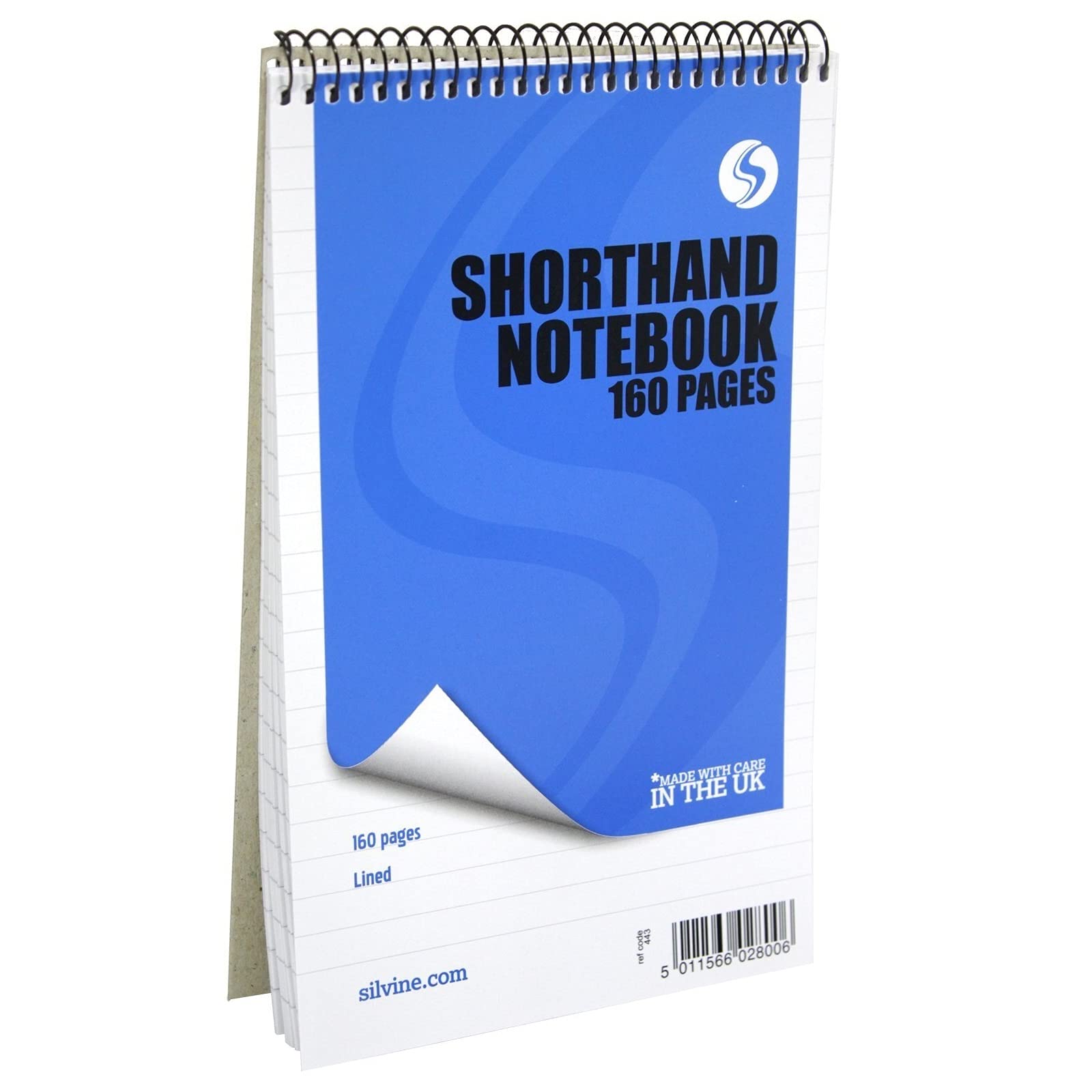 Silvine 8x5" Reporter's Spiral Shorthand Notebook with 160 Pages (Pack of 12), Blue (Cover may vary)