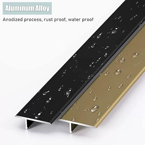 Miniatura 4 de Tira de transición de piso de umbral de metal modelo T, tira de cobertura espaciadora de costuras para suelos de