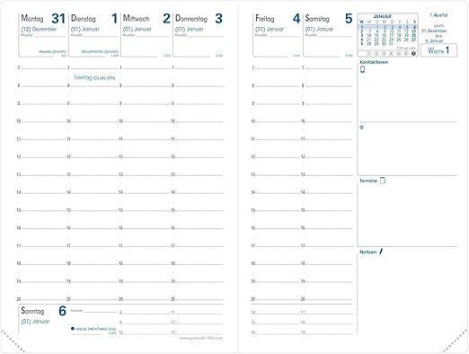 Quo Vadis Kalender Einl + VZ Geschäft bus Goldschnitt 10x15cm 004034Q 