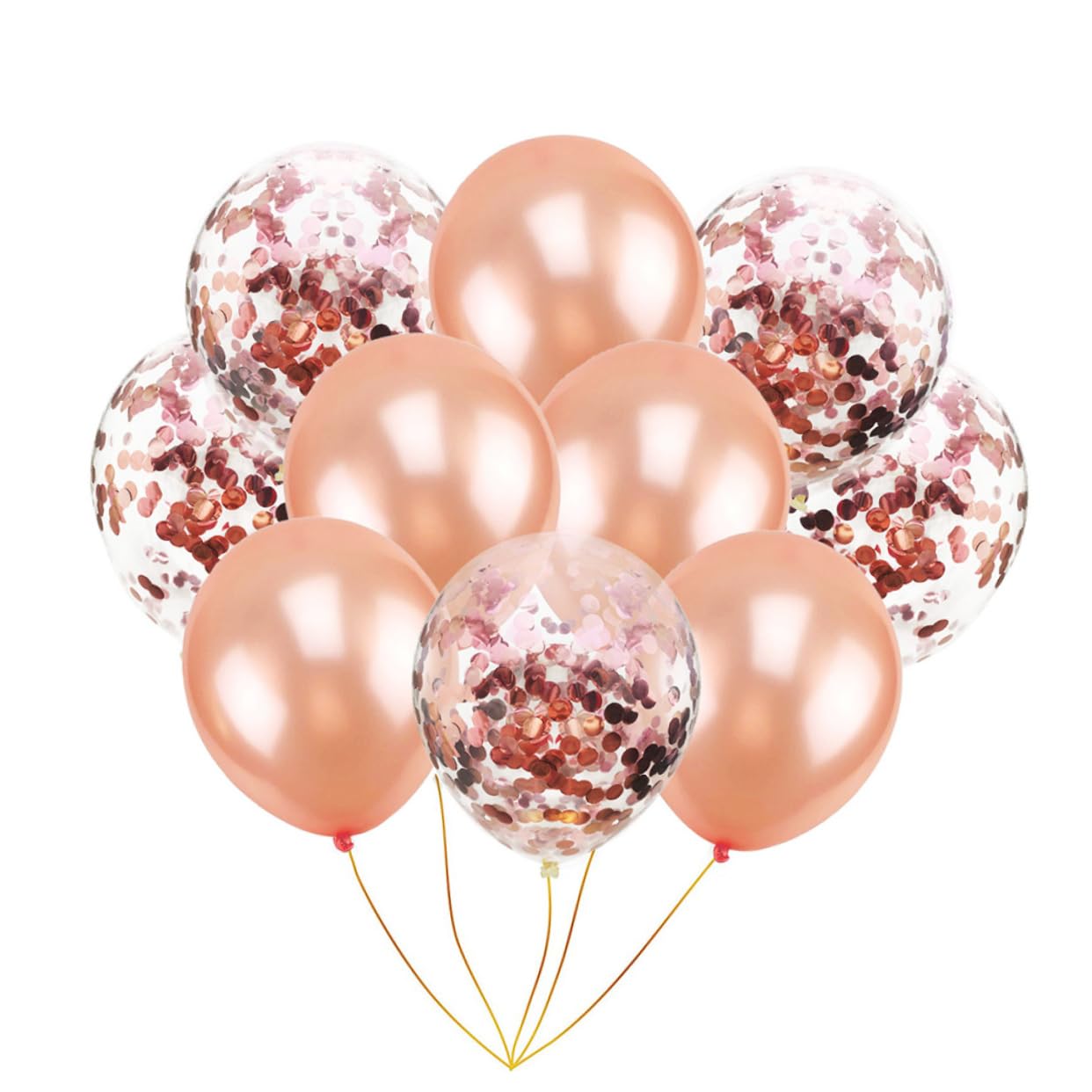 ibasenice 60 Pz Palloncini Nuziali Abito Tuta Flash Palloncini Matrimonio in Tinta Unita Trasparenti Con Coriandoli Da Festa Proposta Oro Rosa