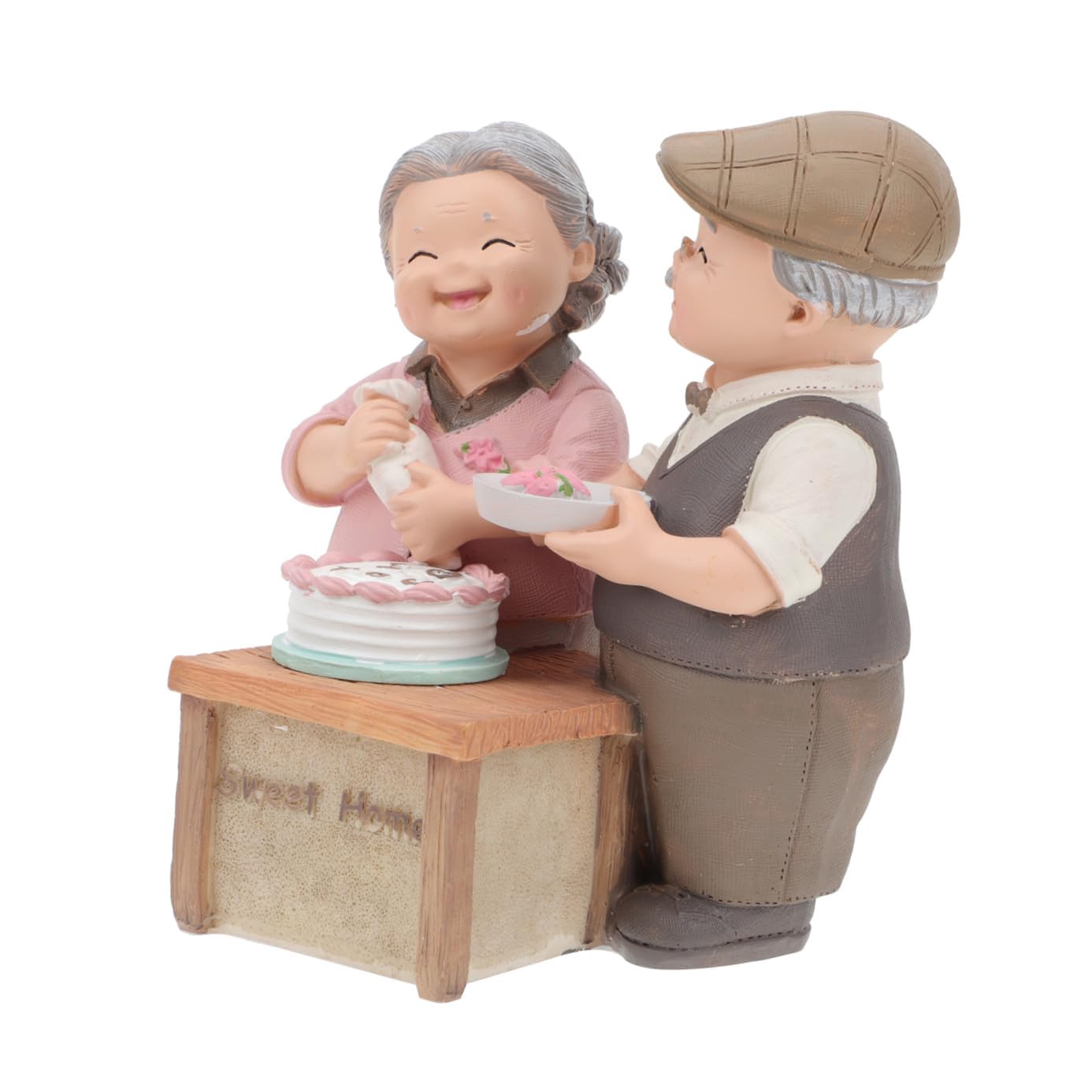 Alipis Kunstharz Figur Älteres Ehepaar als Kreative Deko für Zuhause Leicht und Tragbar Geschenkidee zum Hochzeitstag oder Valentinstag
