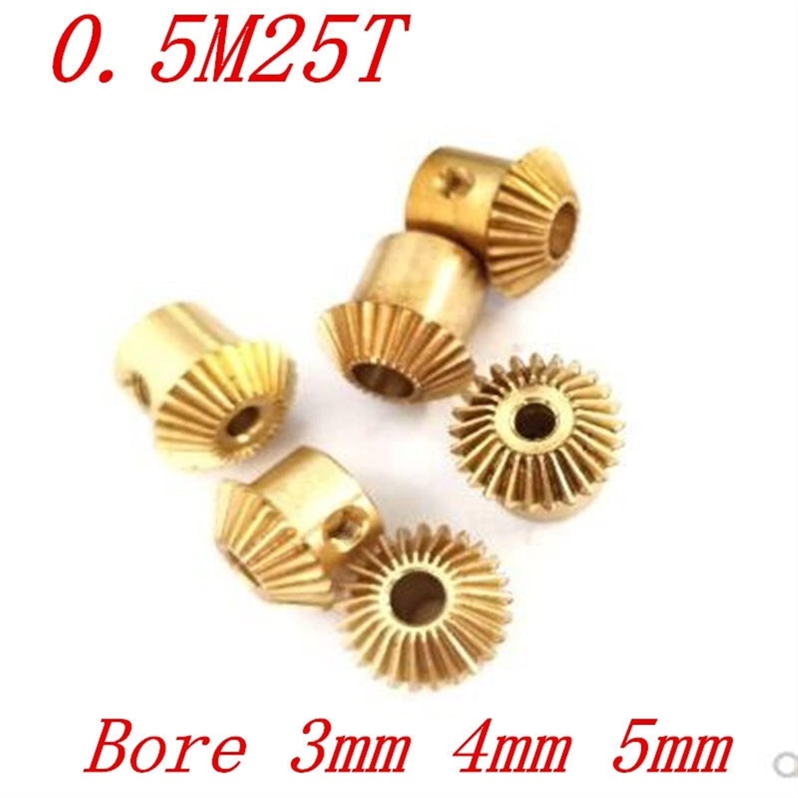 Schrägverzahnte Zahnräder 2 Stück 0.5M 25 Zähne 1:1 Messing Schrägverzahntes Zahnrad Modul 0.5 25 Zähne Innendurchmesser 3mm 4mm 5mm 90 Grad Antriebszahnrad(Bore 3mm)