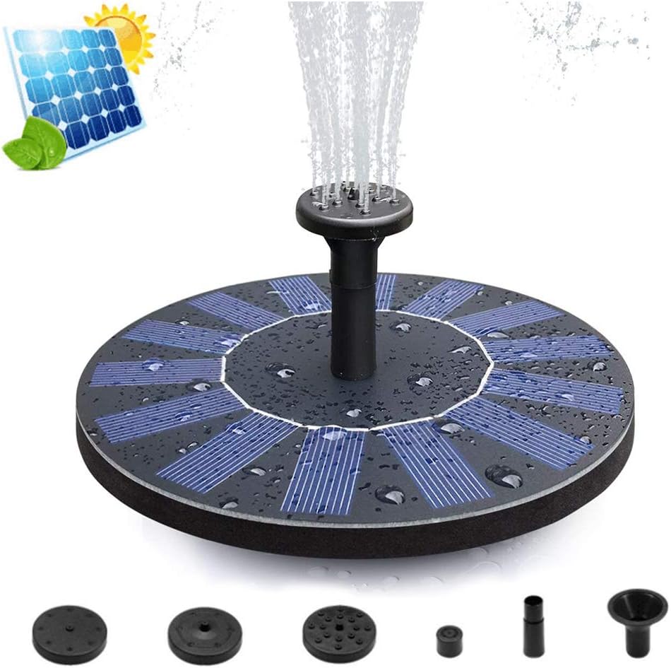 Solar fountain Pump, 2.0W Upgraded Floating Solar Fountains Free Standing Solar Water Pump for Bird bath, Fish Tank, Pond, Pool, Garden and Lawn