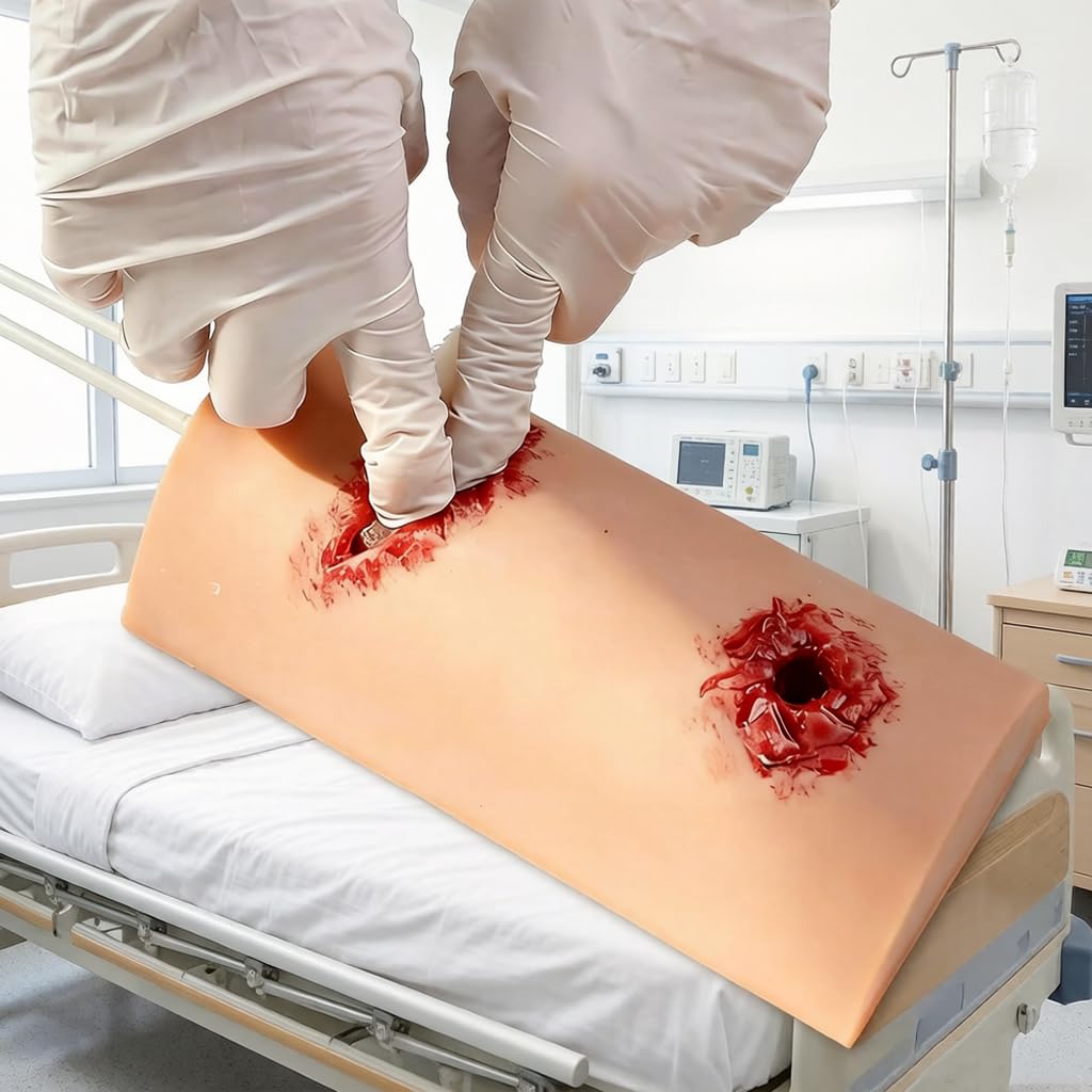 HKFGSHOP Wound Packing Trainer Kit, Wound Trainer Simulator Model, Reusable Arm Laceration Simulator Model, Suture Practicing, For Practicing Hemostatic Dressing Techniques
