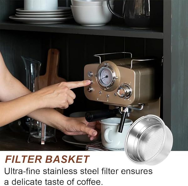 COYUN Filtro Caffe,Set di 2 Pezzi Filtri Caffe,Filtro per Caffè in Acciaio Inossidabile,Filtros Ultrafine in Acciaio Inox,Si Adatta Alla Maggior Parte dei Manici(51mm) - 4