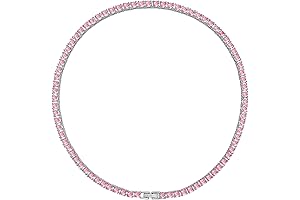 Pink Dog Collar Cuban Diamond Dog Chain