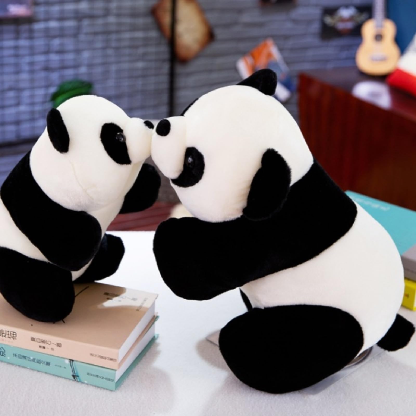 Panda-Plüschtier, realistischer schwarz-weißer Bär, Kuscheltier zum Entspannen und Wohlfühlen, weiche, Flauschige Panda-Puppe, Kinder, Sofa-Deko (60cm,Panda)