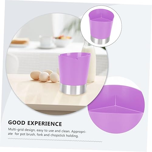 Miniatura 7 de Cubo de paja de tres compartimentos Soporte multifunción Estuche de almacenamiento de pajitas Cucharas Cubo de almacenamiento para el hogar Cubo de