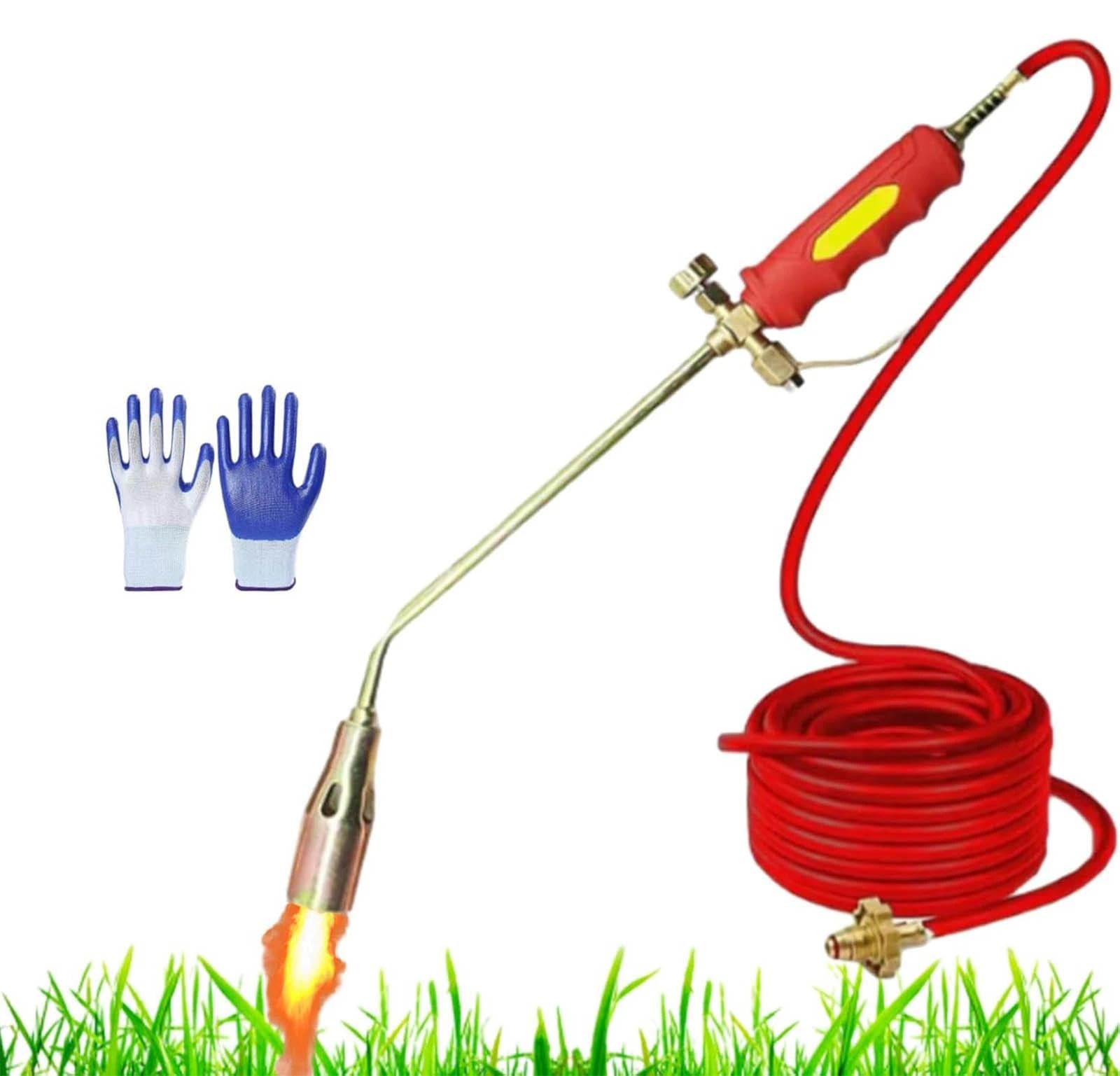 Bruciatore per erbacce, torcia a propano ad alta potenza per giardinaggio, scioglimento della neve, tetto, include tubo e tubo da 198 cm