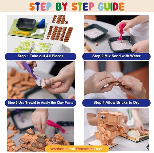 Miniatura 4 de Mortero, mortero/cemento terminado, pegamento, juguete educativo de construcción para niños de 6 años en adelante, ladrillos de manualidades para