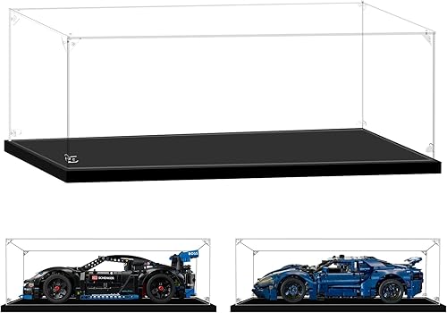 LILIKAKA Vitrina acrílica para Lego Car 42143 42156 42083 42056 42115 42125 42096 76139 76956, 23.62x11.81x7.87 (24.4x11.8x7.9 in), escaparate