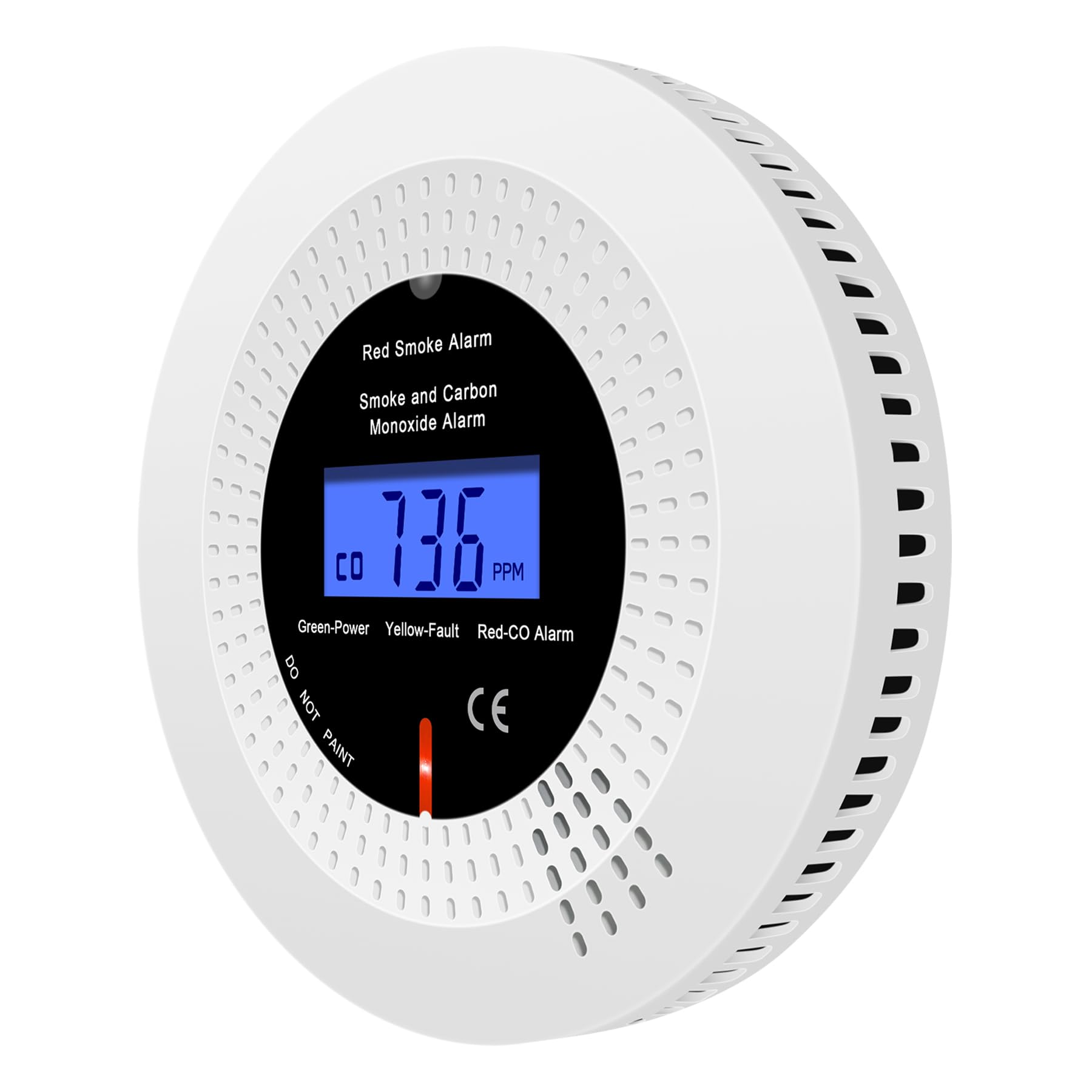 iMeistek Wireless Interlinked Smoke and Carbon Monoxide Alarms for Home, Combination Smoke and CO Alarm Detector with LCD Display,10-Year Lifespan, Replaceable Battery,1PCS