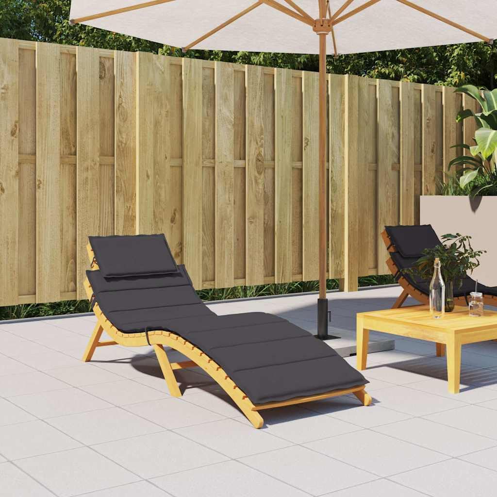 Cuscino per Lettino Prendisole da Giardino Nero 186x58 cm