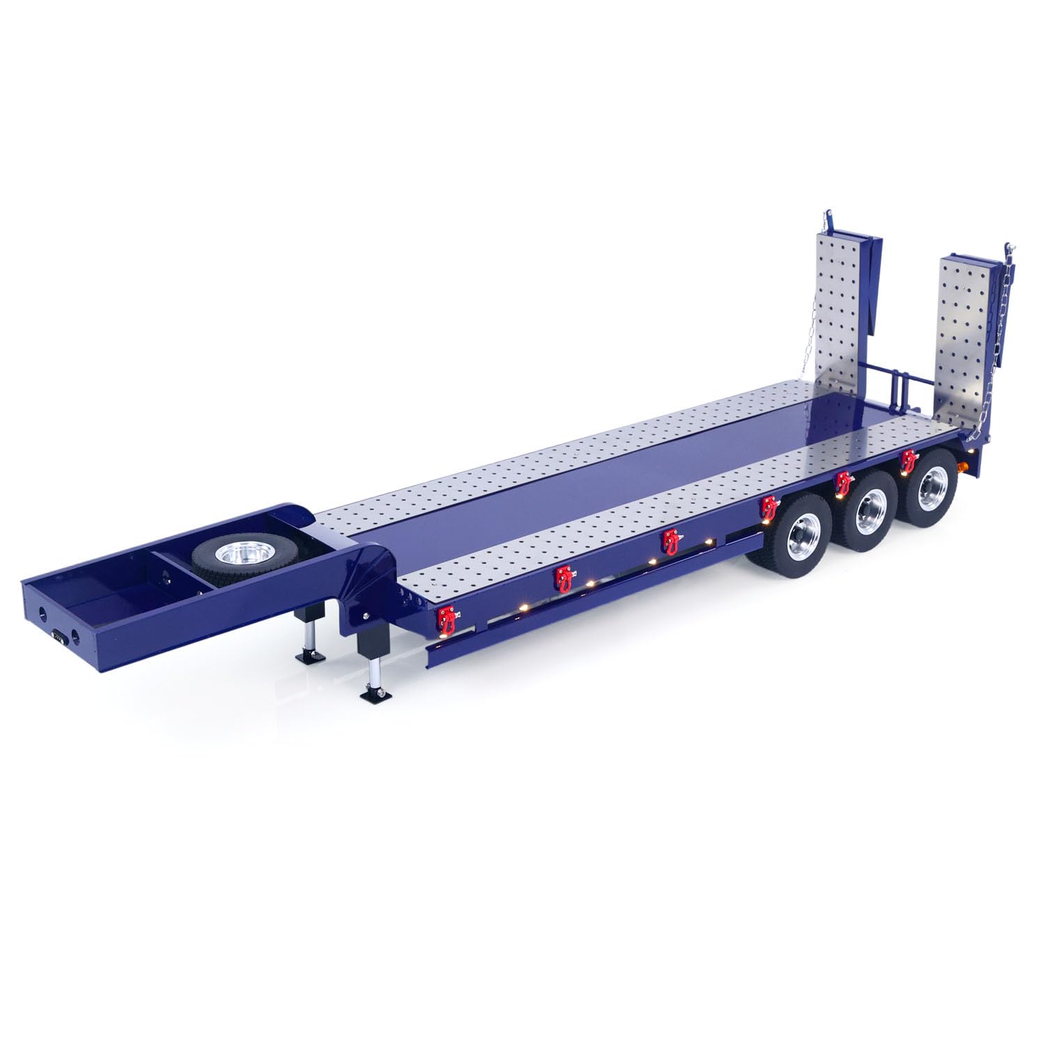 TOUCAN RC HOBBY Remorque 3 Essieux 2 Sections 1/14 En Métal Pour Camion RC – 90 Cm