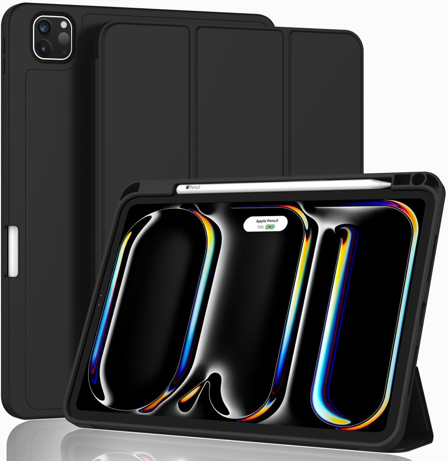 ProElite Case Cover for Apple iPad Pro 11 inch 2024/2025 M4/M5 5th/6th Gen Cover, Pencil Case for iPad Pro 11 M4/M5 with Pencil Holder, Auto Sleep Wake [Soft Flexible Case] Recoil Series - Black