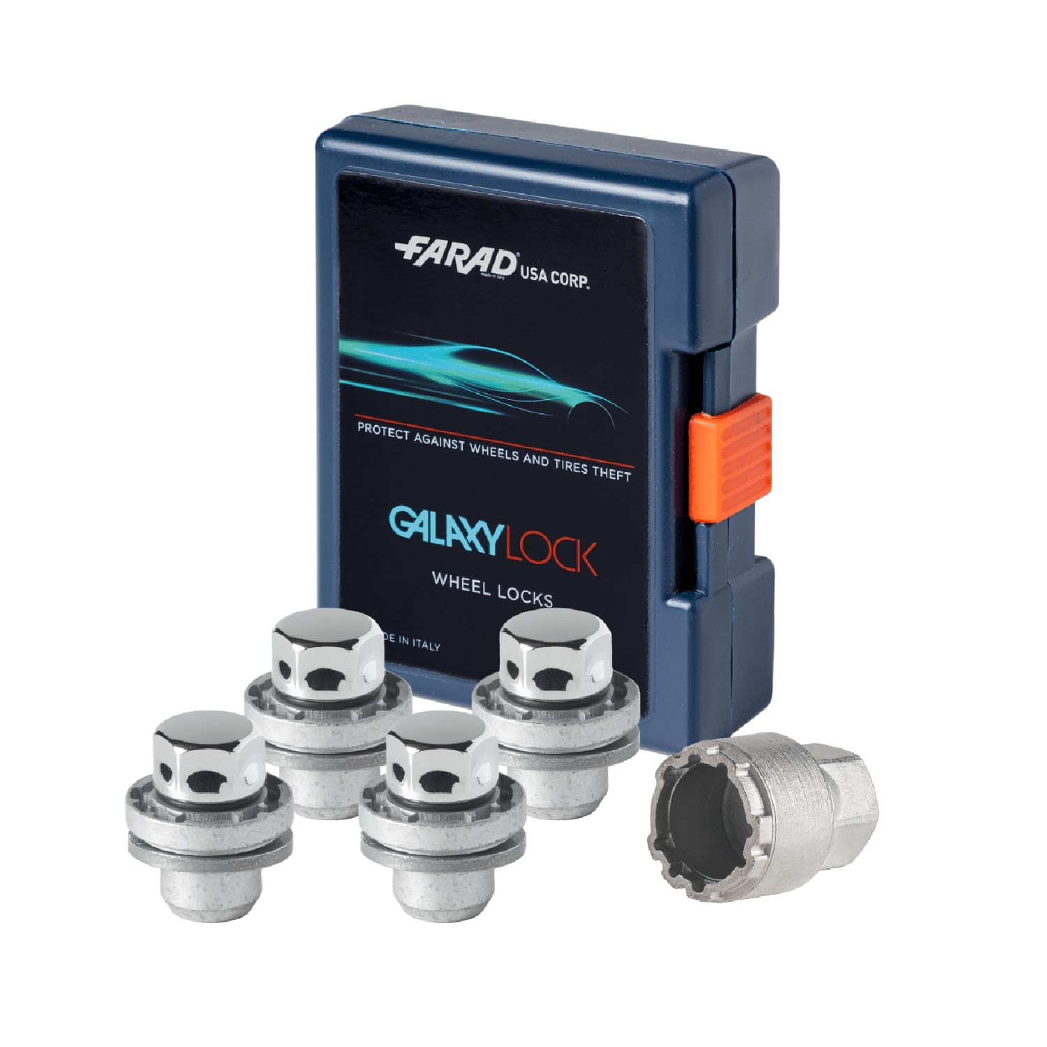 OMAC Wheel Lock Kit for Mitsubishi Lancer Outlander M12X1.5 Chromed 4Locks & 1Key