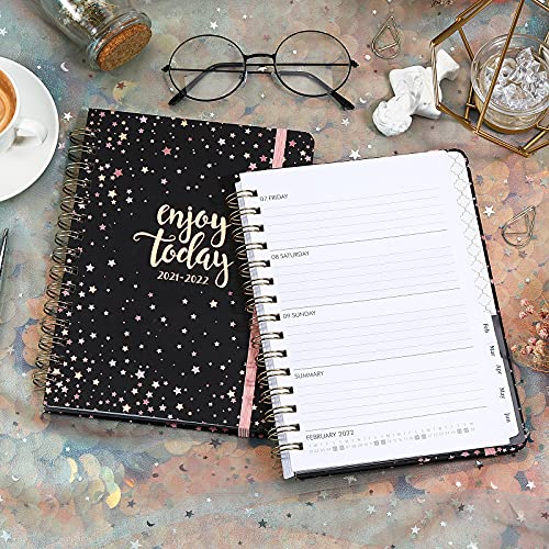 Dagboek 2021-2022-A5 weekplanner van juli 2021 tot juni 2022 met hardcover, pennenlus, rugtas, 21,5 x 15,5 x 1,5 cm - Image 8