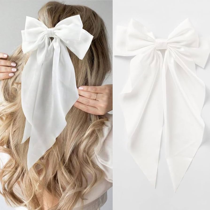 ヘアアクセサリー SILK SATIN BOW HAIR CLIPE Amazon.com : Jumbo Silky Satin Bow Hair Clip with Long Tails