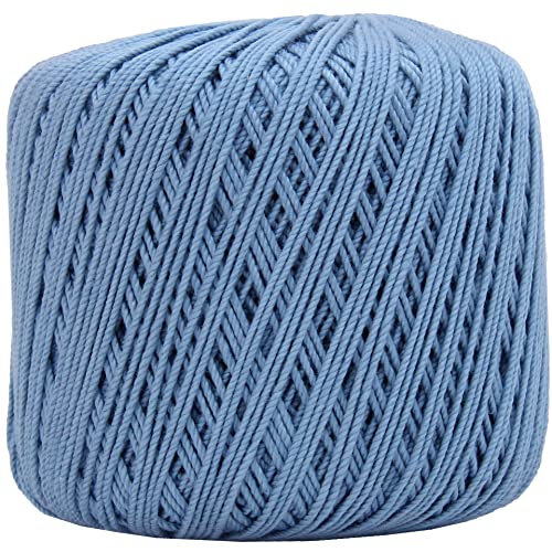 Image of ThreadArt 100% Cotton Crochet Thread Size 3, Slate Blue 28 | Soft pure cotton crochet thread for lace, doilies, amigurumi and crafts. Smooth finish with crisp stitch definition.