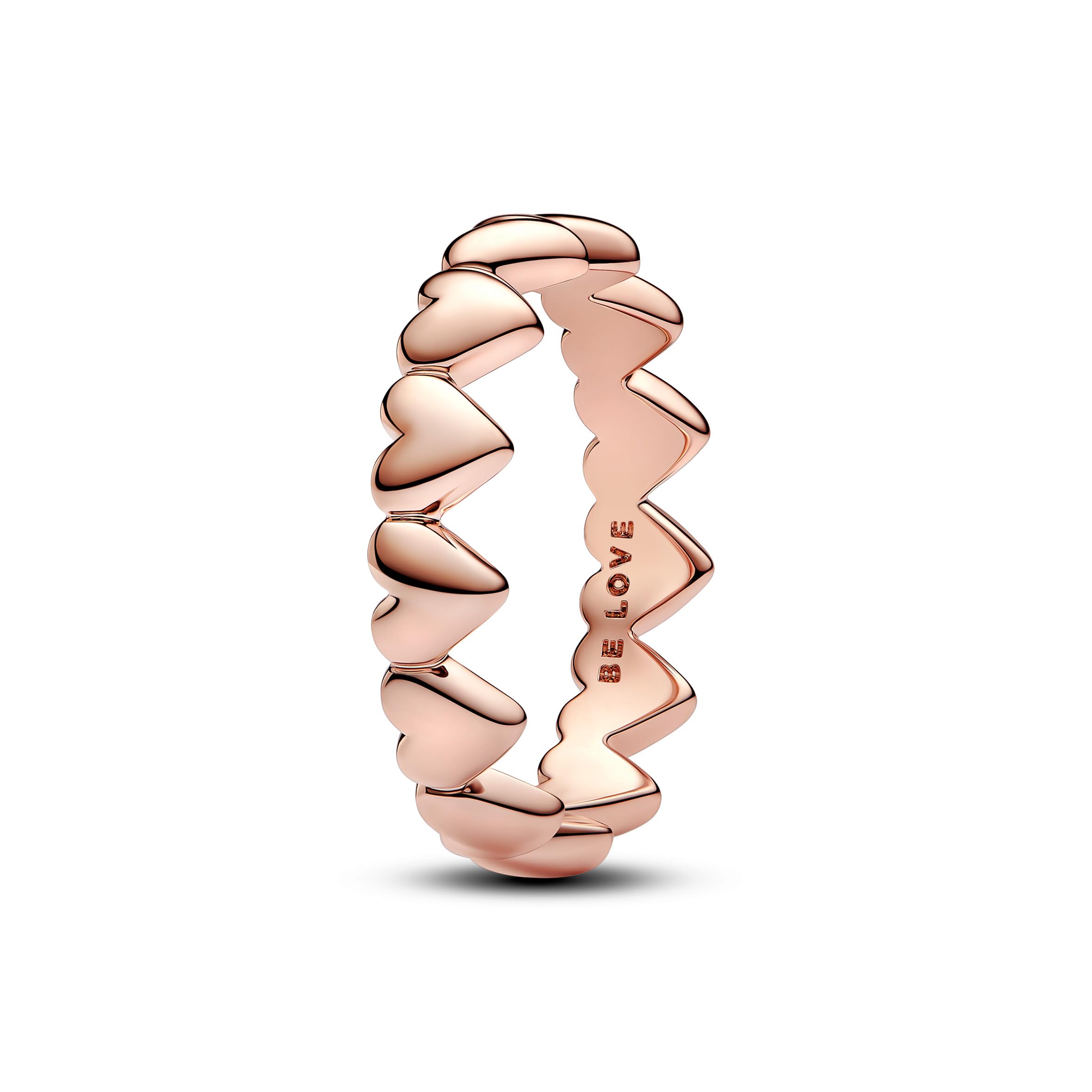 PANDORA Moments 183427C00-58 - Anello in argento sterling con lega di metallo placcato oro rosa, misura 58, Argento sterling, Nessuna pietra preziosa