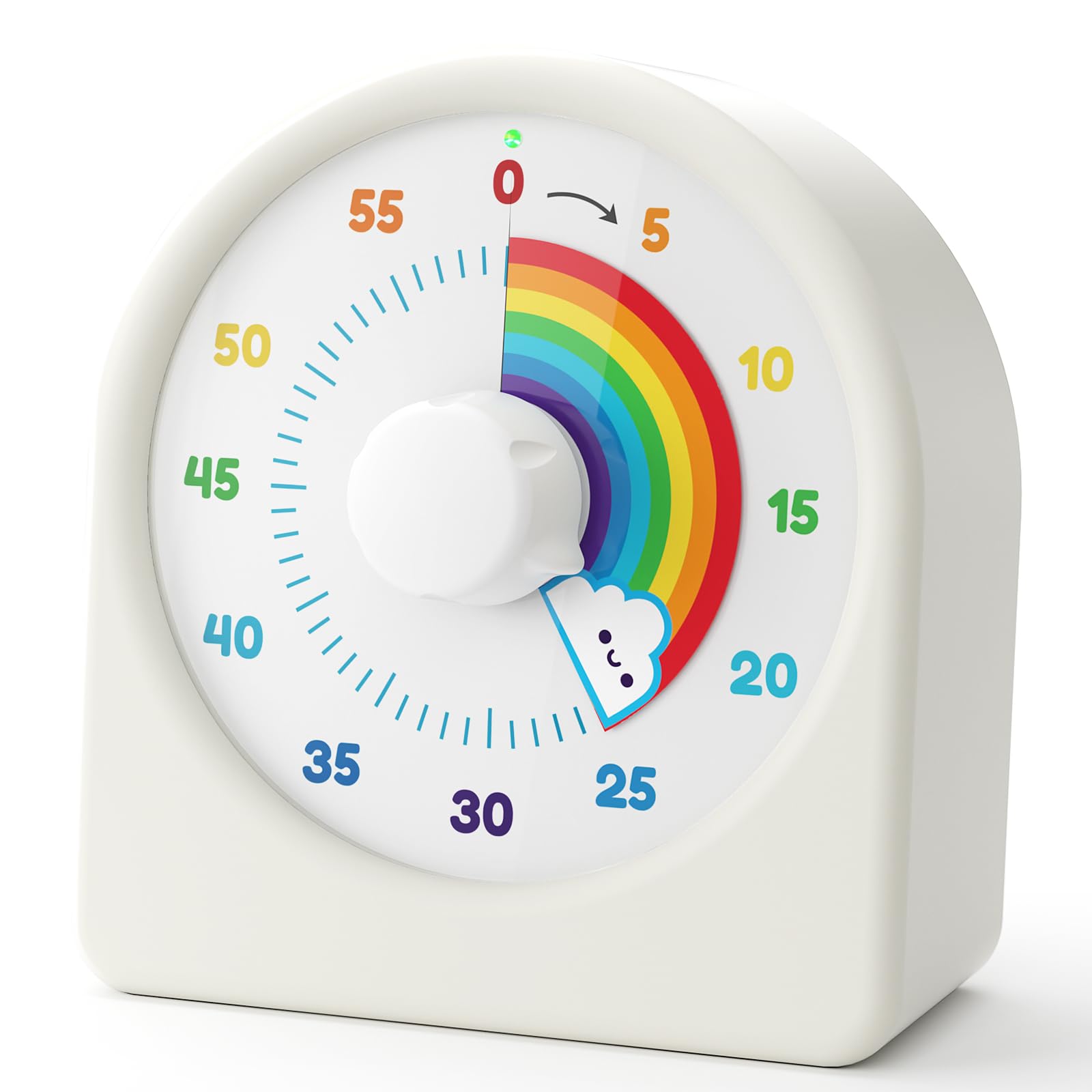 LIORQUE Visueller Timer 60 Minuten Countdown Timer für Kinder und Erwachsene Leiser Kurzzeitmesser mit Silikongehäuse Pausenfunktion wiederaufladbarem Akku für Küche Schule Büro