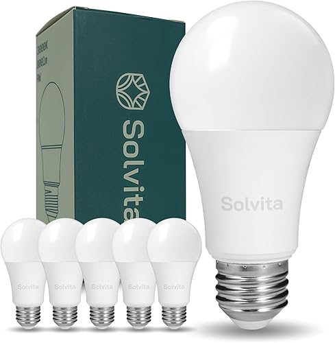 Miniatura 1 de Solvita Bombillas LED A19, luces regulables de 9 W, EyeComfort sin parpadeo, bombilla LED E26 equivalente a 60 vatios, 800 lúmenes, luz diurna de
