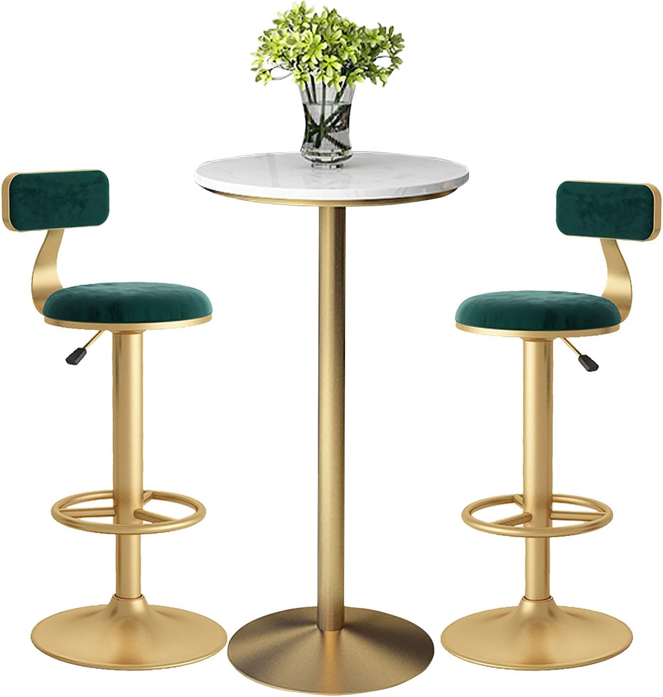 BDDIE Bar Stool 3 Pieces Kitchen Counter Set with 2 Chairs, Small Dining Room Table