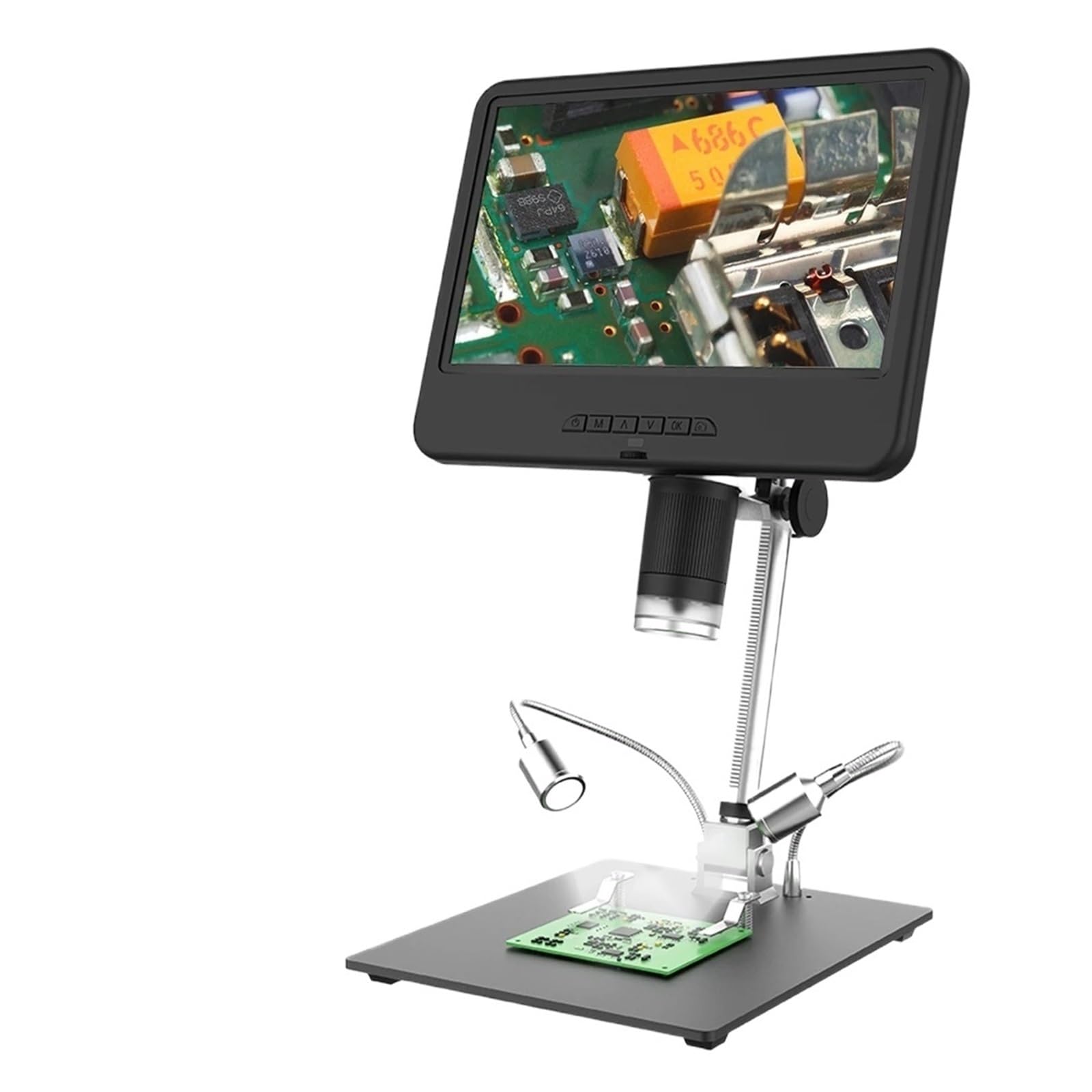 AD210 10.1inch 12 Million Pixels IPS Digital Microscope 260X Magnification Microscope with LED Light for Soldering