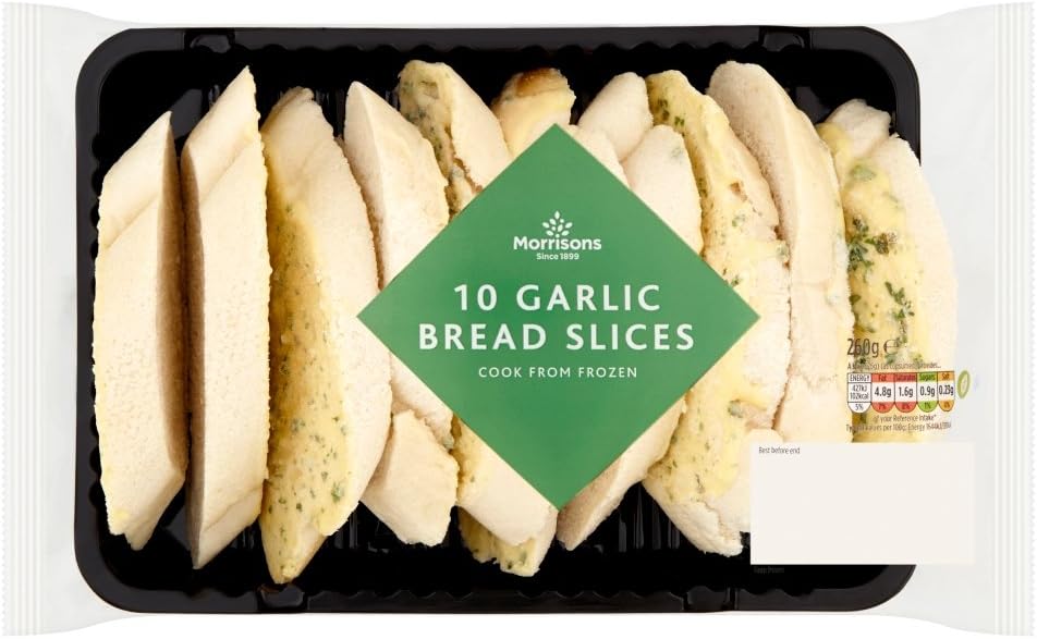 Morrisons 10 Garlic Bread Slices, 260g (Frozen) ,Pack of 1 Amazon.co