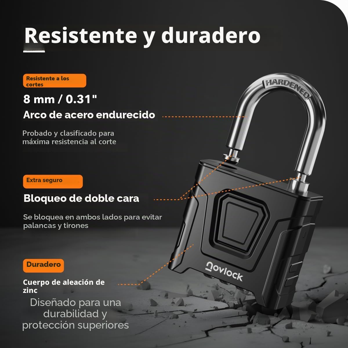 Candado de combinación de alta resistencia para exterior – impermeable, arco de 8 mm resistente al corte – para portones, vallas, cobertizos, trasteros, taquillas y armarios – pack de 1, negro