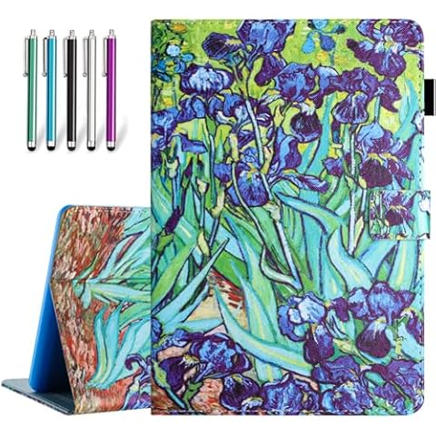 Fancity Case Fits Amazon Kindle Fire HD 8 & HD 8 Plus Tablet (12th Generation/10th Generation, 2024/2022/2020 Release) 8", PU Leather Standing Cover with Smart Auto Sleep/Wake & Card Slot, Iris Cover