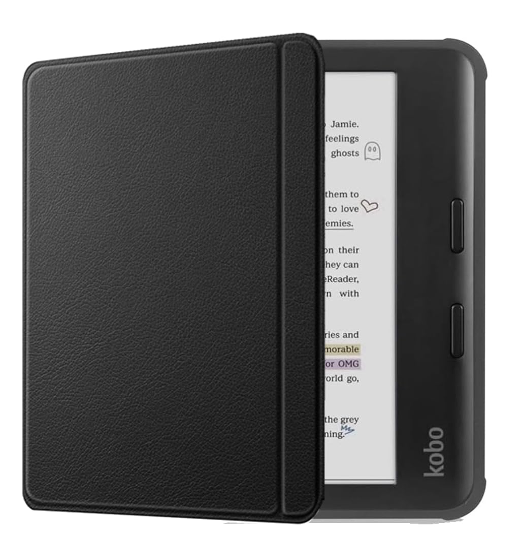 Stianiiie Case for 7" Kobo Libra Colour/Libra 2 eReader Premium PU Leather Cover, black, Kobo Libra Colour / Kobo Libra 2 - 7 inch