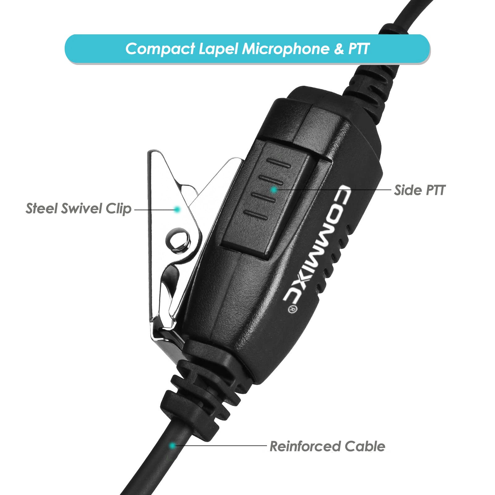 Walkie Talkie (2 sztuki) 2-pinowe słuchawki Walkie Talkie 3,5 mm / 2,5 mm z mikrofonem PTT i obrotowymi słuchawkami dousznymi o 180°, kompatybilne z dwukierunkowymi radiami Kenwood Bao Feng