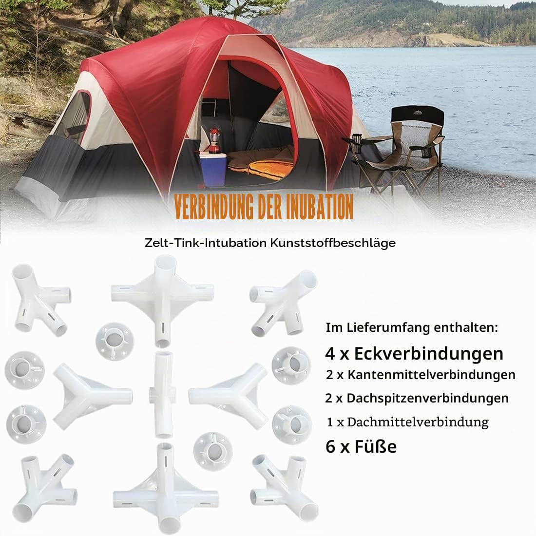 MDYNI Kunststoff-Zeltverbinder, Ersatzteile für 3 x 6 m Pavillon, Markise, Zelt, Eckverbindungsfüße, 25/19 mm, Outdoor-Camping-Werkzeug, 15 Stück Garten