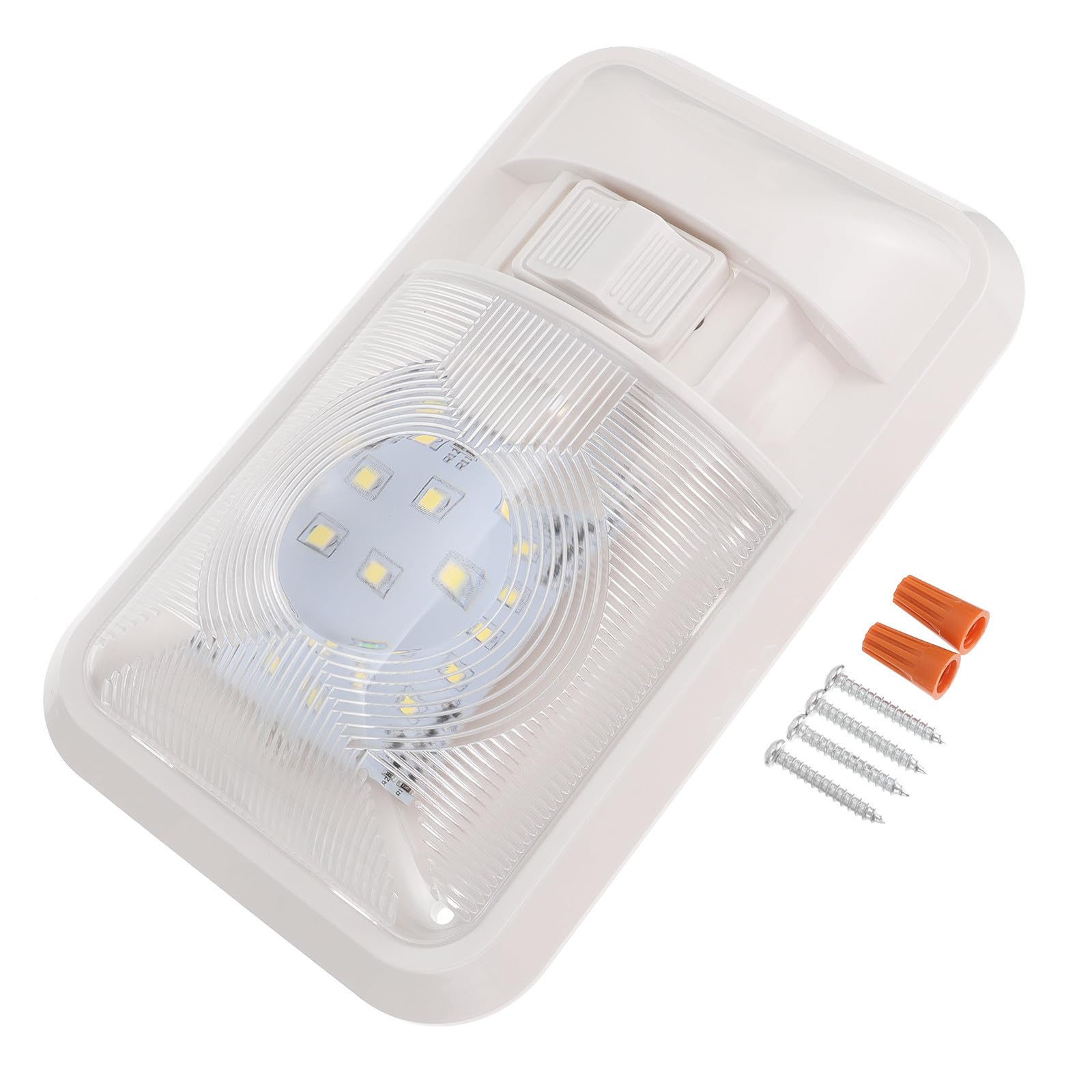 Plafonnier Économie D'énergie et Abs en Éclairage Confortable LED 12v avec Interrupteur Trois Voies Lumière Intérieure Blanche pour Camping-car pour Vr et Camion