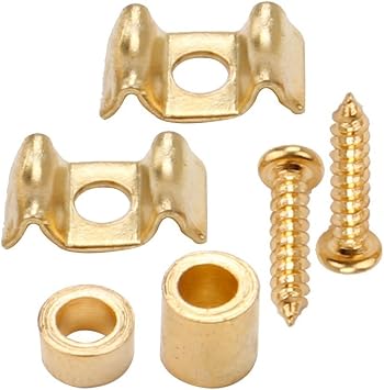 Musiclily Guitar Flat Wavy Strat String Guides String Trees Retainer for Fender American Vintage Stratocaster Parts, Gold Pack of 4