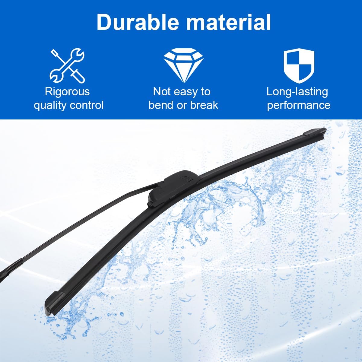 Universal Golf Cart Windshield Wiper Blade Kit with Manual Wiper Arm and Bracket, Fit for Ezgo | Yamaha | Club Car, No Drill