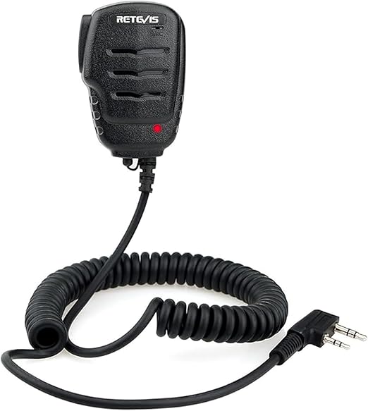 Retevis Walkie Talkies Mic, LED Shoulder Speaker Mic, for Retevis RT22 RT68 H-777 RB26 RT86 RT21, Compatible with Baofeng BF-F8HP UV-82 UV-5R 5RM Kenwood BTECH Samcom Radios, 3.5mm Audio Jack(1 Pack)