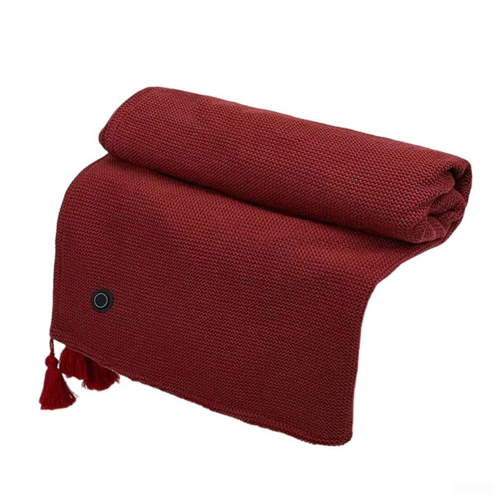 Coperta riscaldata USB per scialle 150 x 80 cm, coperta calda elettrica per uso domestico o esterno, riscaldamento rapido in 15 secondi, tre impostazioni di temperatura regolabili, design leggero e