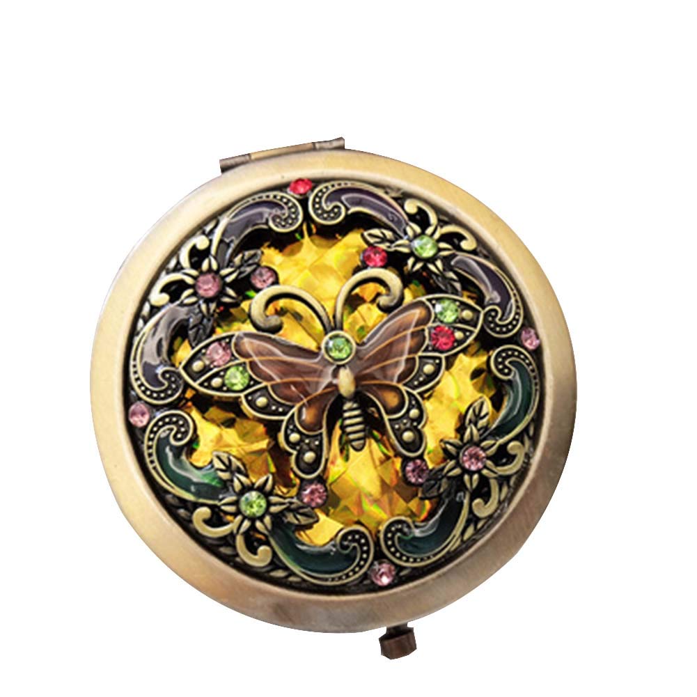 Miroir de maquillage de poche compact et rond pour sac à main de femme