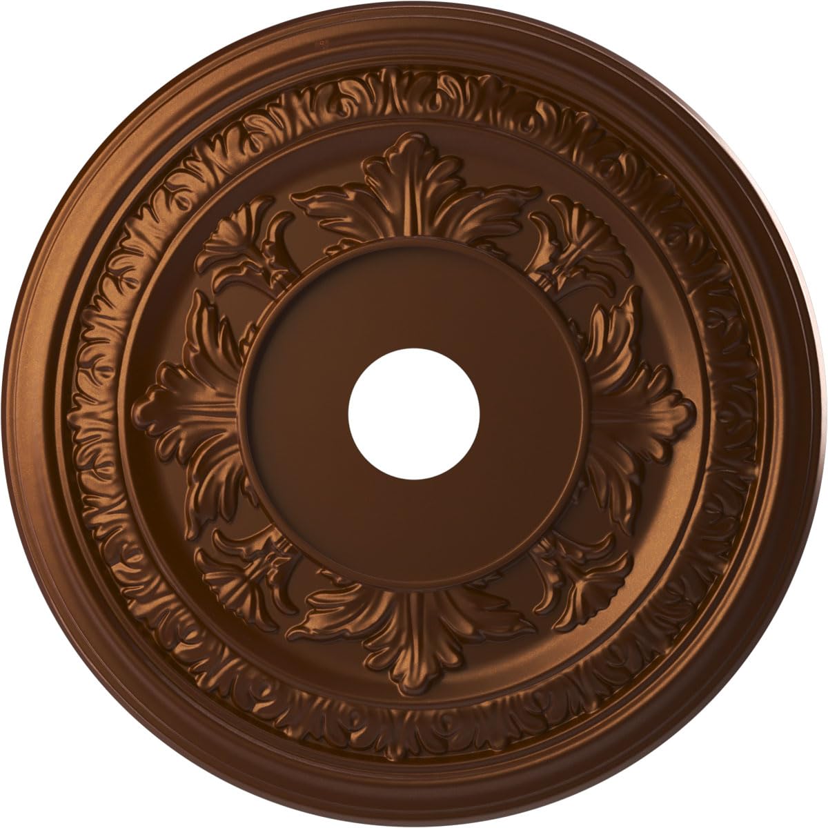 Ekena Millwork CMP22BACDC Baltimore Thermoformed PVC Ceiling Medallion (Fits Canopies up to 7 3/4"), 22"OD x 3 1/2"ID x 1"P, Metallic Dark Copper