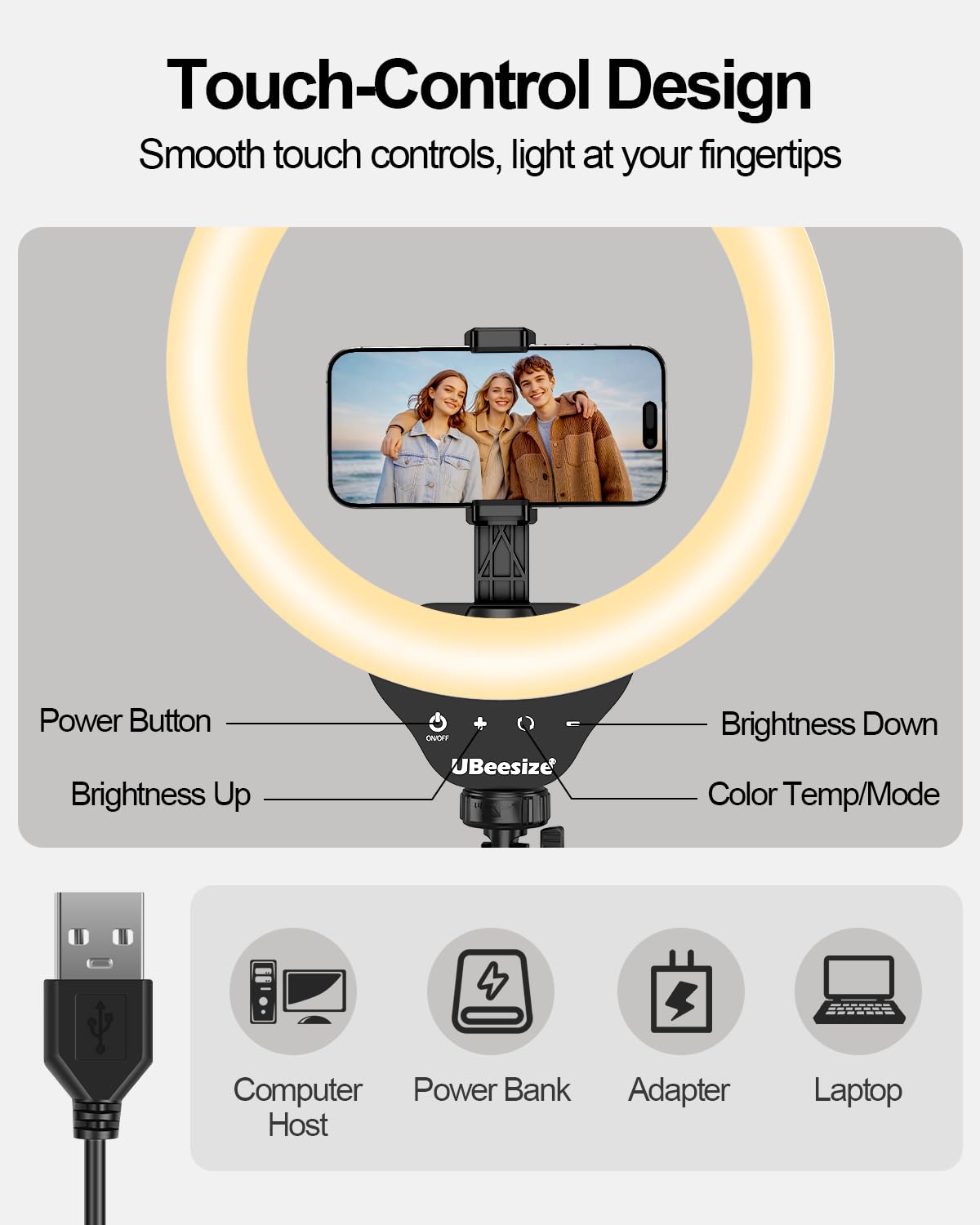 Selfie Stick Tripod With Remote UBeesize Selfie Ring Light With